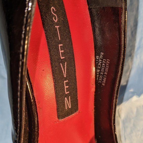 Steven Black Patent Leather Heels Shoes Size 6.5 Women’s - Picture 3 of 3